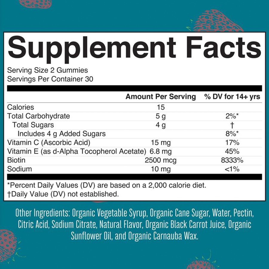 Organic Strawberry Hair Skin Nails Gummies price Organic Strawberry Hair Skin Nails Gummies price